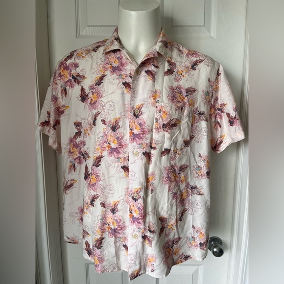 Mens Corridor New York Novella Floral Vacation Shirt XL - Picture 5 of 13